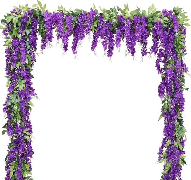 Artificial Purple Flower Hanging Vine Decor
