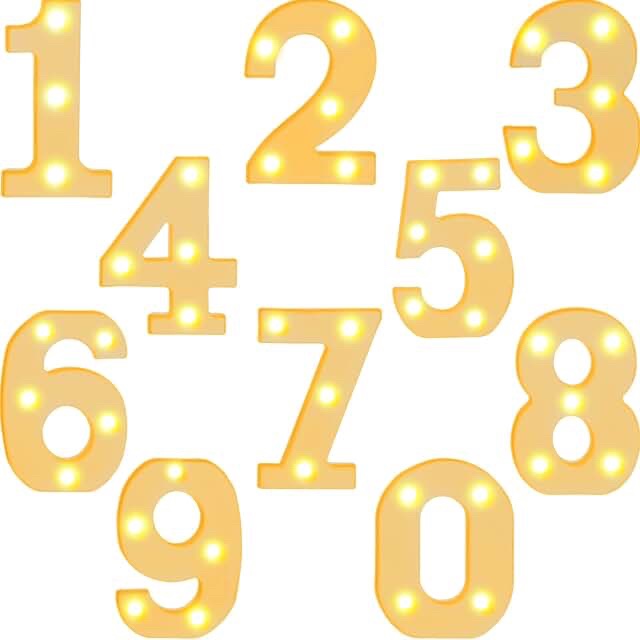 LED Light-Up Marquee Number Set