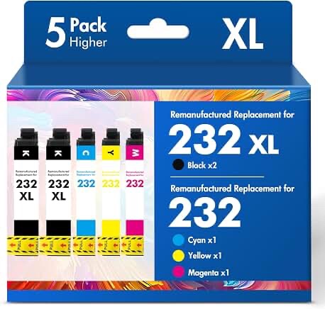 5-Pack Compatible 232XL/232 Ink Cartridges