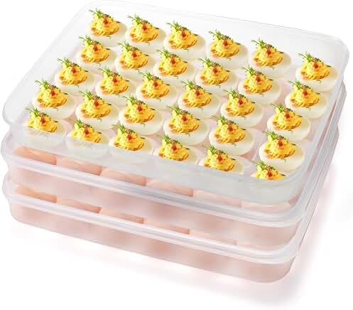 Stackable Plastic Deviled Egg Carrier Tray
