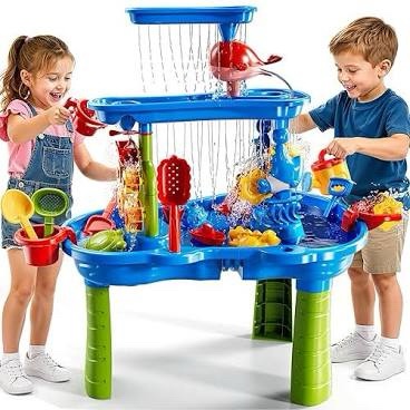 JUKUDAHU Kids Outdoor/Indoor Water Sensory Play Table with Accessories