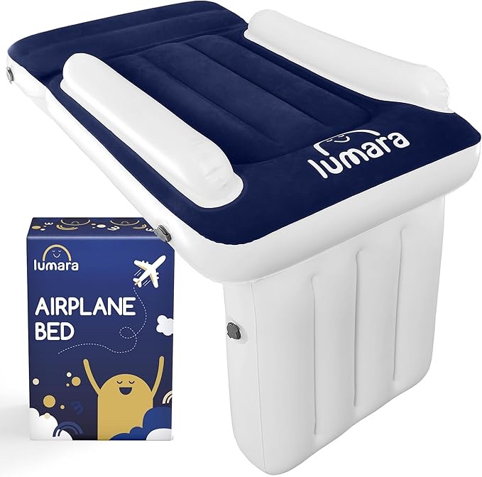 Lumara Inflatable Airplane Bed for Toddlers - Blue
