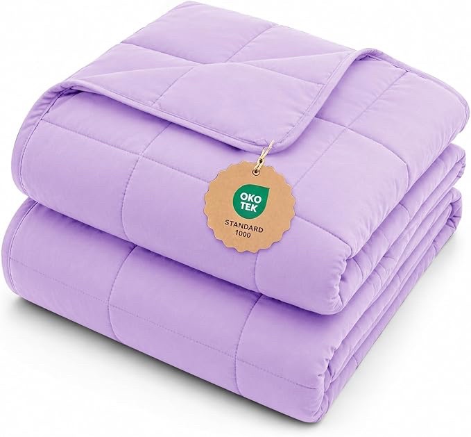 Amazon.com: L'AGRATY Weighted Blanket - 60"x80", 15lbs Cooling Breathable Heavy Blanket with Glass Beads for Adult All-Season : Home & Kitchen