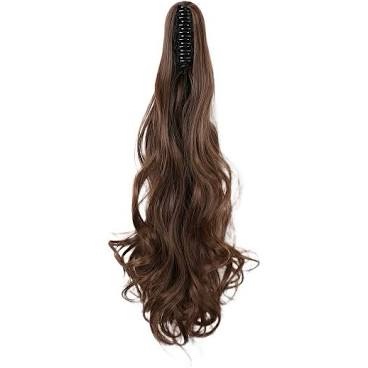 MOTEFOUS Curly Claw Clip Ponytail Hair Extension - Dark Brown