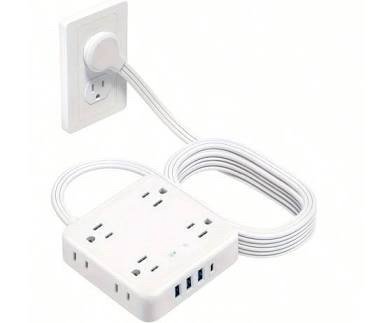 HOPOW 4-Outlet Power Strip with 2 USB-A & 2 USB-C ports