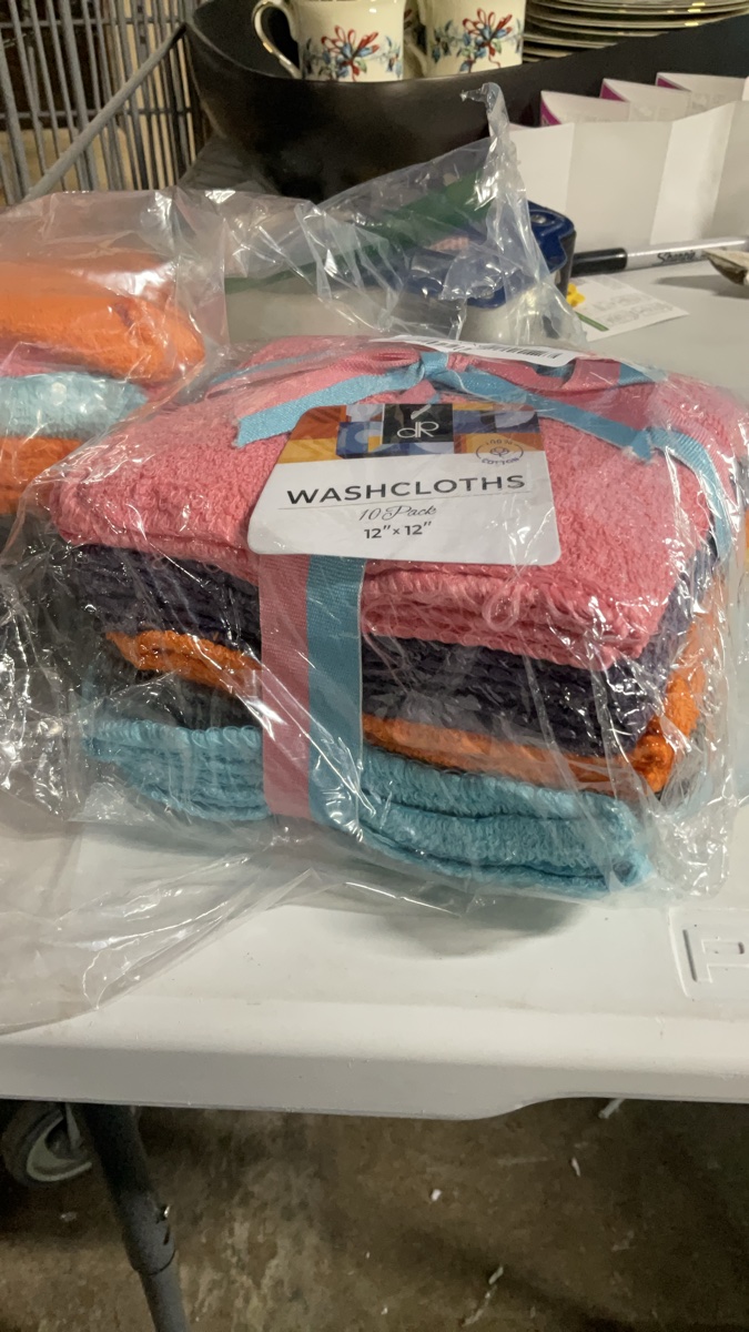 Two sets of  100% Cotton Washcloths 10 Pack 12" x 12"