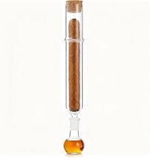 Clear Glass Cigar Flavor Infuser Tube with Cork Stopper