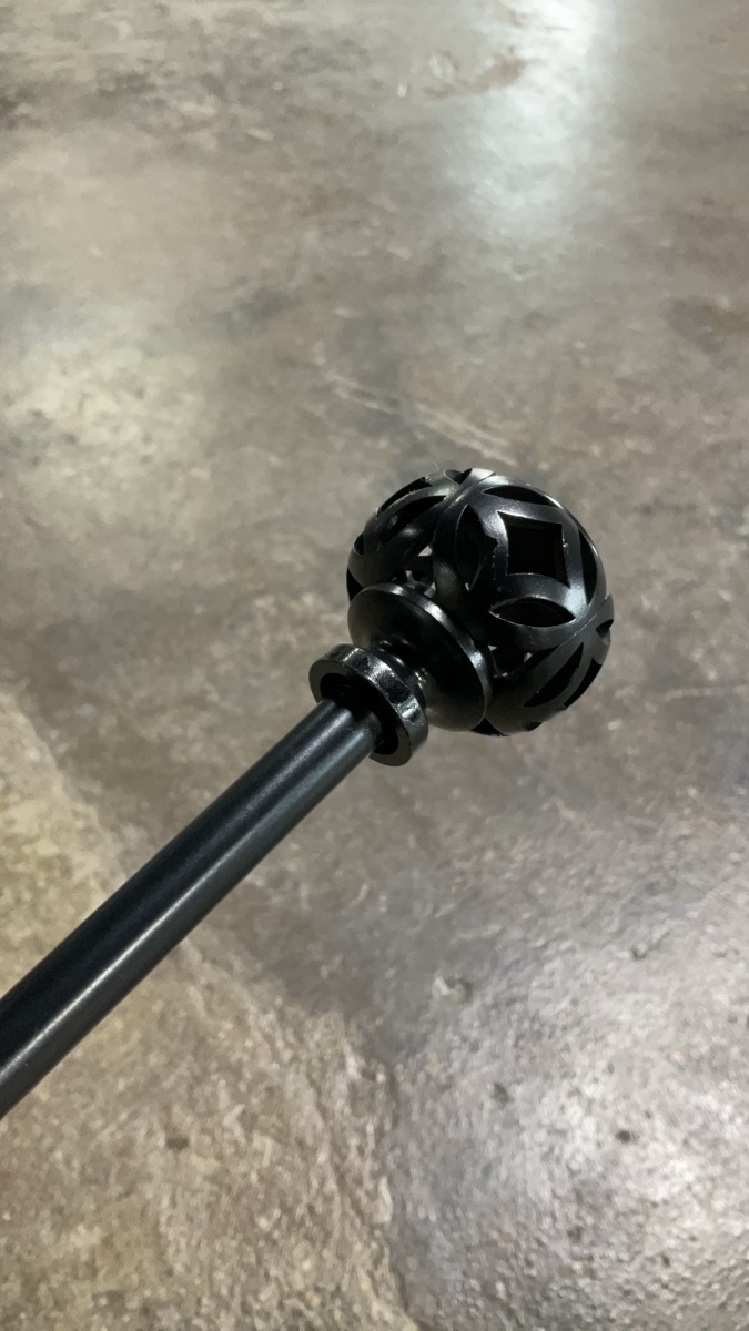 Black Adjustable Decorative Tension Rod