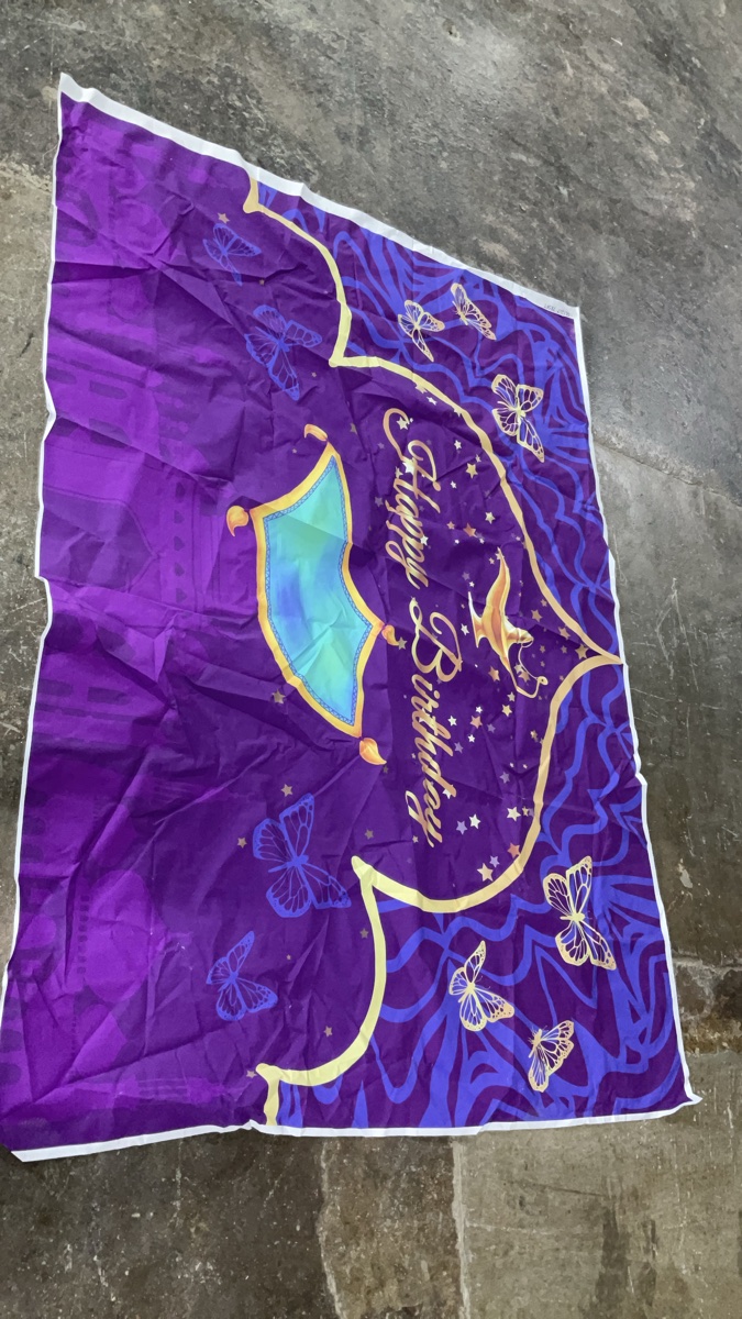 Aladdin Theme 'Happy Birthday' Party Backdrop Banner