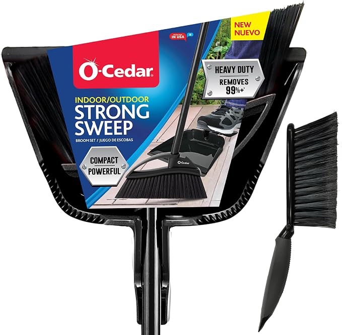 O-Cedar PowerCorner Broom and Dustpan Set