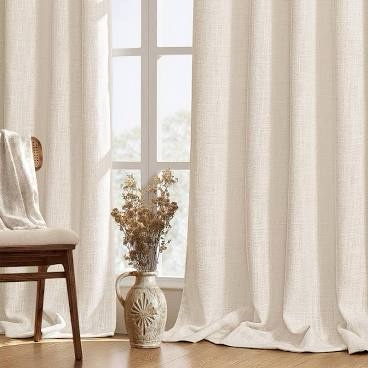 Miulee Curtain Care Guide and Fabric Curtains- cream