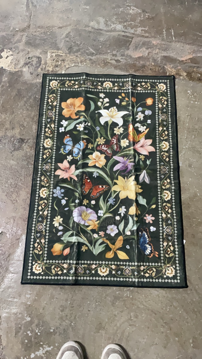 Floral Botanical Butterfly Print Area Rug 3f * 2f