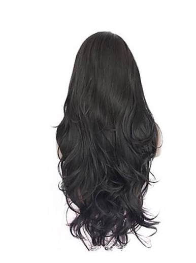 Black Wavy Synthetic Lace Front Wig