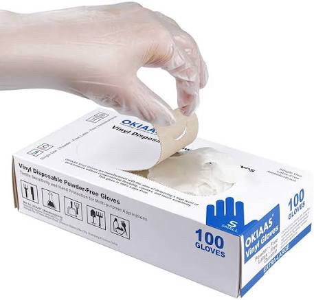OKIAAS Vinyl Disposable Powder-free Gloves 100 Pcs