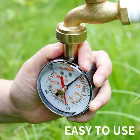 Roastove 2-1/2” Water Pressure Test Gauge Featuring A 0-200 psi Scale And A Red Maximum Pointer