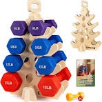 Wooden 4-tier Tree Shaped Dumbbell Rack