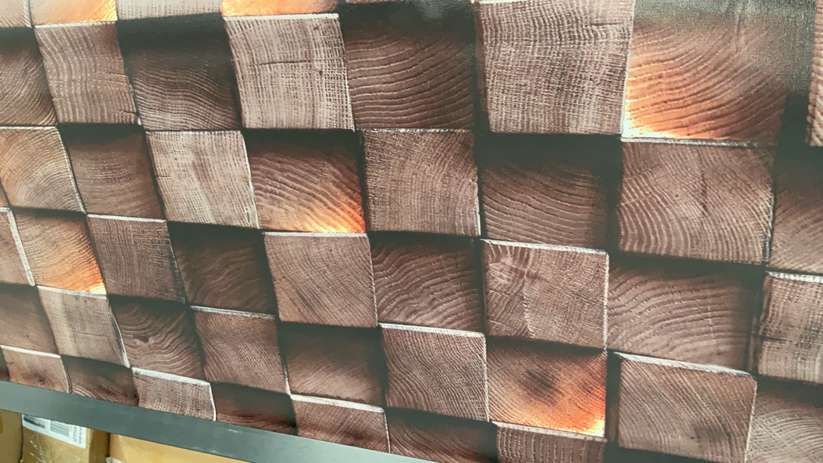YOOSART 2D HD PrintedWoodenBlockPatternWallArt with Aluminum Alloy Frame X004Y51JXF
