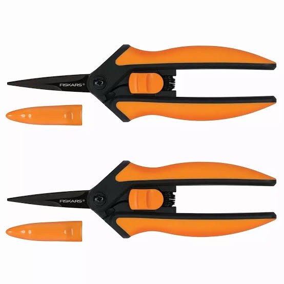 Fiskars Non-Stick Softgrip Micro-tip Pruning Snips- Orange And Black Two Pack