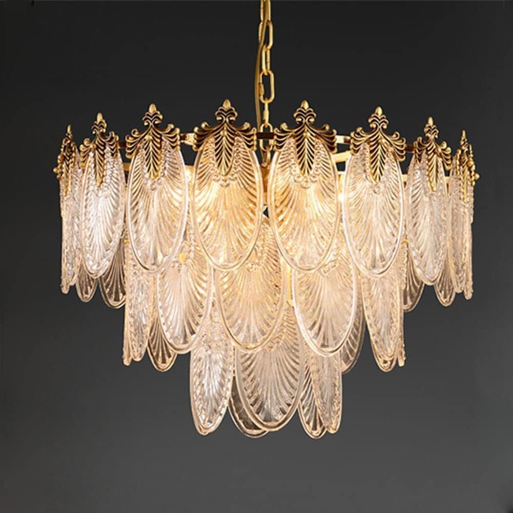 GlowHub 24" Large 4-Tier French Country Gold Crystal Glass Chandelier