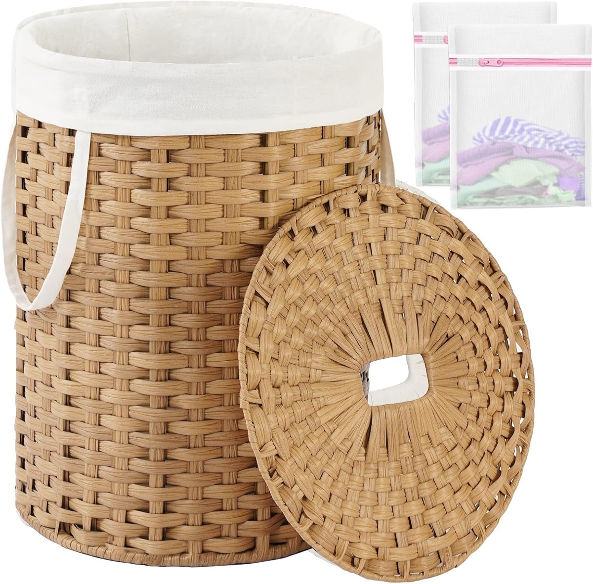 SETVSON Woven Laundry Hamper, Natural