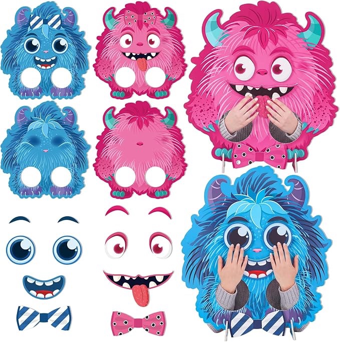 Build-a-face2 Player Party Blue Pink Monsters Theme Face Changing Monsters Party Time For Valentine Education Monster Board