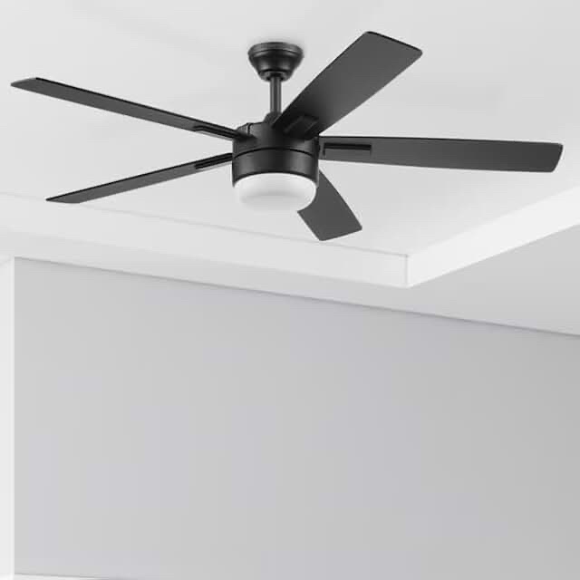 Harbor Breeze Boltz III 52-in Matte Black Indoor Ceiling Fan