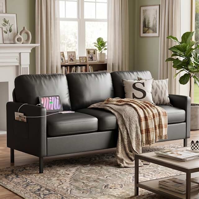 3-Seater Sofa, Model SF2022BK, Black