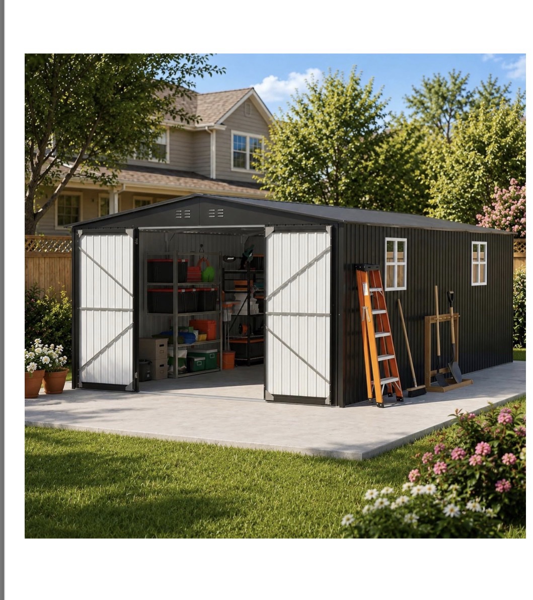 Metal Storage Shed SKU SSH-M1218-BK-34