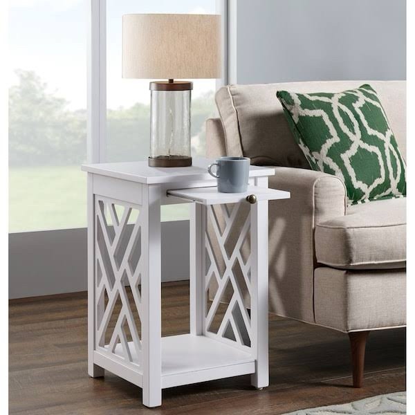 Bolton Furniture End Table W/1 Tray Shelf - White (ANCT02 WH)