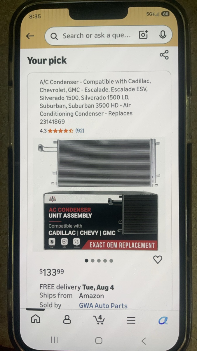 Suncett A/C Condenser - Model 30906