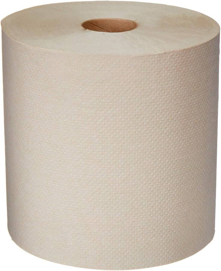 Amazon Commercial Hard Roll Towels, 1-Ply, 6 Rolls, 800 ft per roll