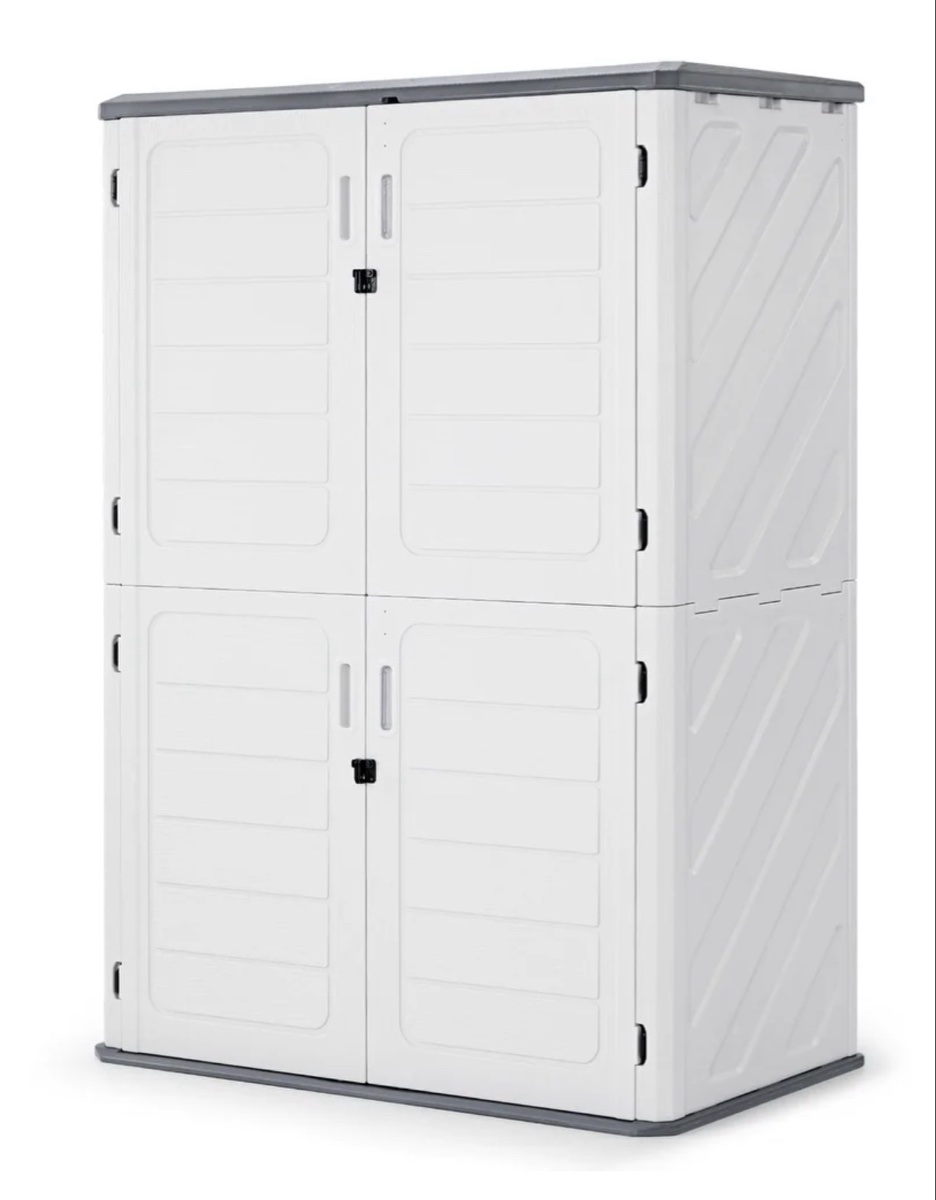 Macrout 6056-ST5737AW-1 Plastic Outdoor Shed (White and Grey) BOX 1 OF 3