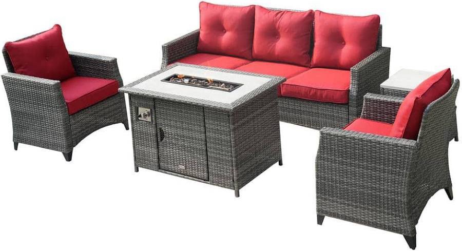 Outdoor Conversation Set With 3-Seat Sofa