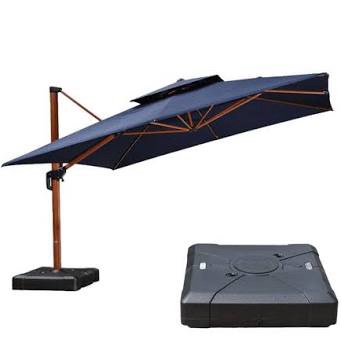 120'' Square Outdoor Umbrella With Wheeled Base Included