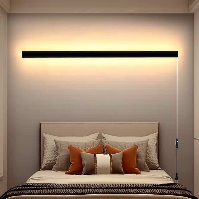 KELUOLY Modern Plug-in LED Wall Sconce Light for Bedroom/Living Room/Hallway