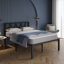 Metal Platform Bed Frame With Headboard - Build, No Box Spring, Black Decoration Full Size Build Quality, Quiet Sleeping Area Creation