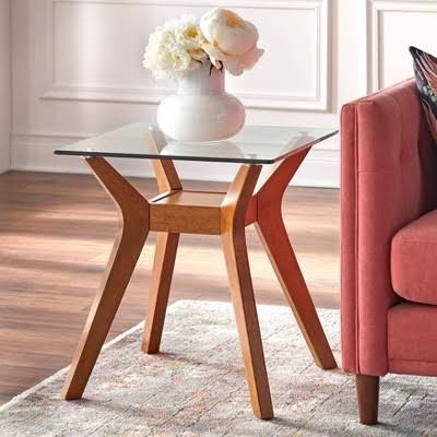 Fontana End Table, Glass Top (Box 1 of 2)