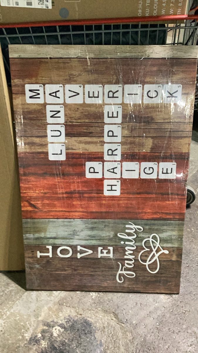 Custom Family Names Scrabble Tile Style Wall Art Sign