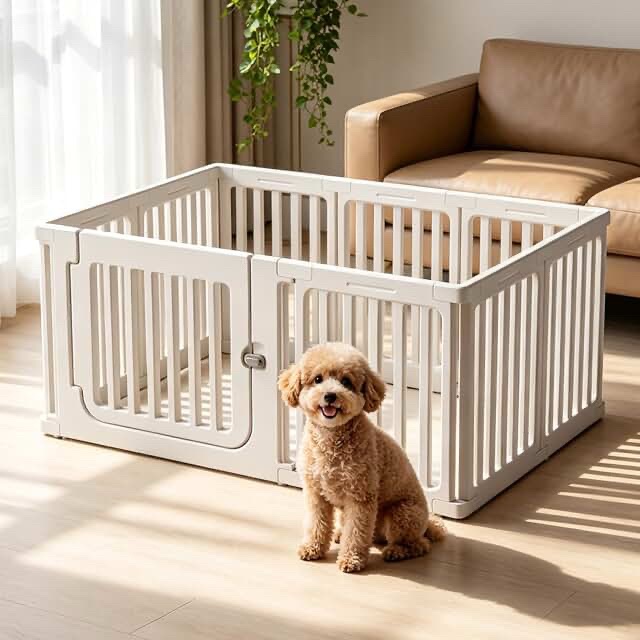 Pet Dog Playpen with Door (Blue, 9 Panels + 1 Door)