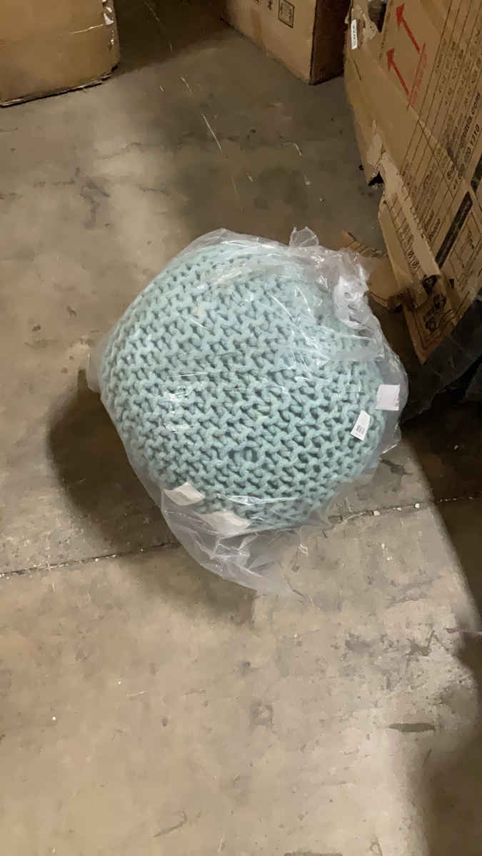 Knitted Round Floor Pouf Ottoman