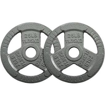 25 lb Cast Iron 3-Hole Weight Plate, Set of 2