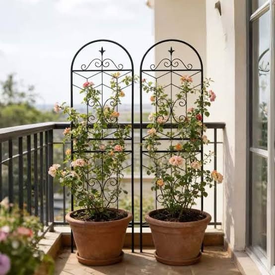 Metal Garden Trellis Climbing Plant Support, 2-Pack