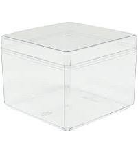 FZJ Plastic Square Dessert Boxes, 12oz, 3.3 x 3.3 x 2.5 in