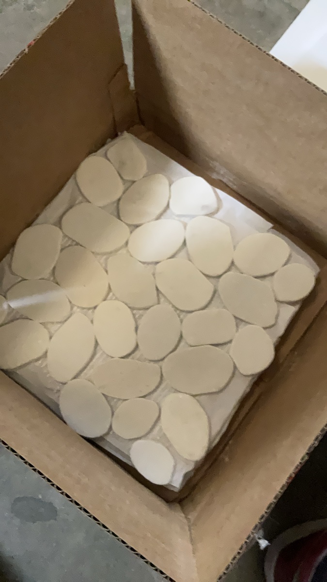 3 PcWhite Marble Pebble Mosaic Tile Sheet