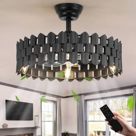 20 inch Ceiling Fan - Black, 6-Speed
