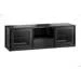 Modern TV Media Console with Fluted Cabinet Doors and Glass Center