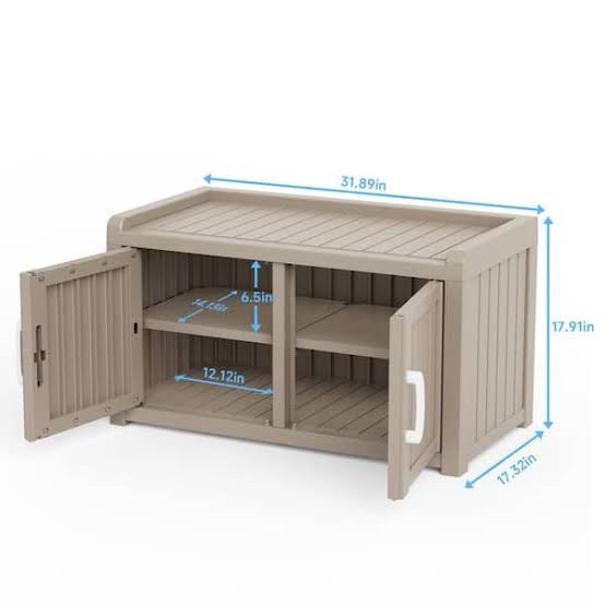 Resin 2-Door Shoe Storage Cabinet, Weatherproof Entryway Organizer with Wooden Effect, Heavy-Duty Build, Indoor/Outdoor Use