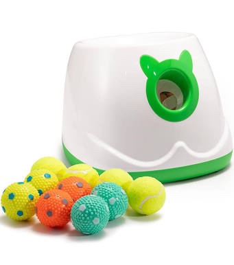 WIGGLYTAIL Dog Ball Launcher with 9 Balls