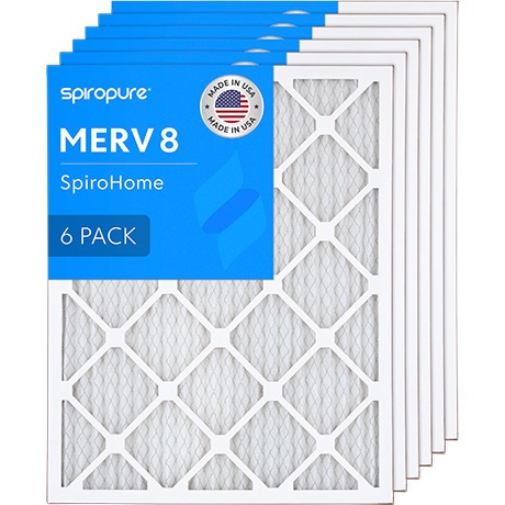 MERV 8 AC Furnace Air Filter 6pk (20”x25”x1”)