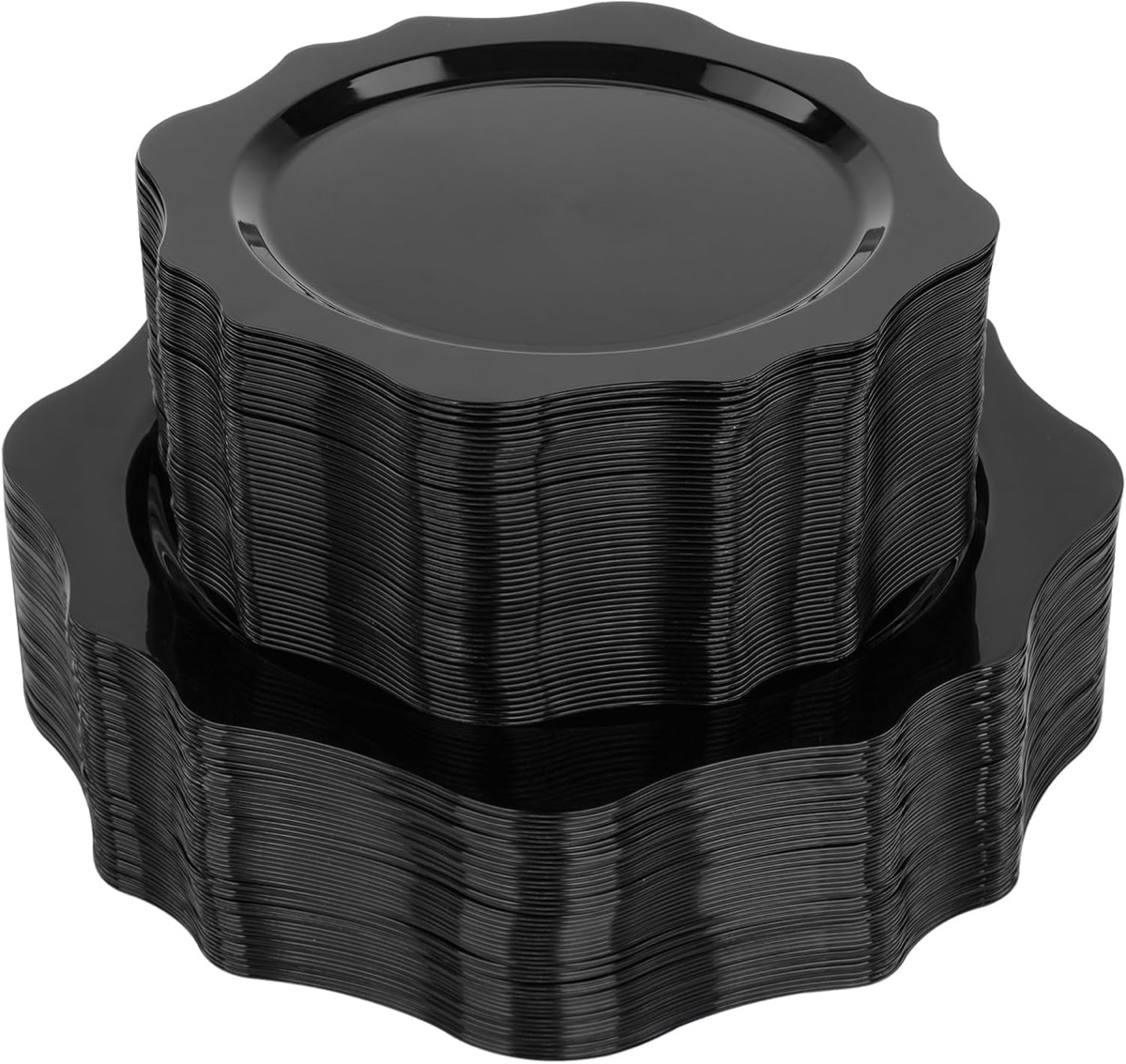 60 Pc Floral Plate Black